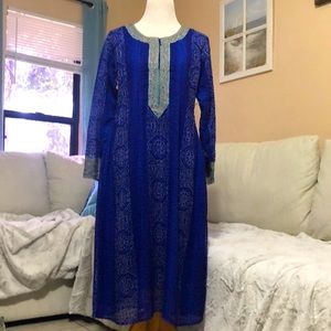 Bohemian Asian Indian style silk & cotton Dress